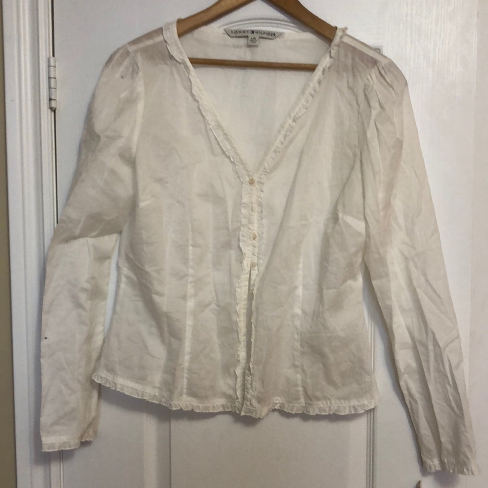 👚Tommy Hilfiger ruffled cotton blouse